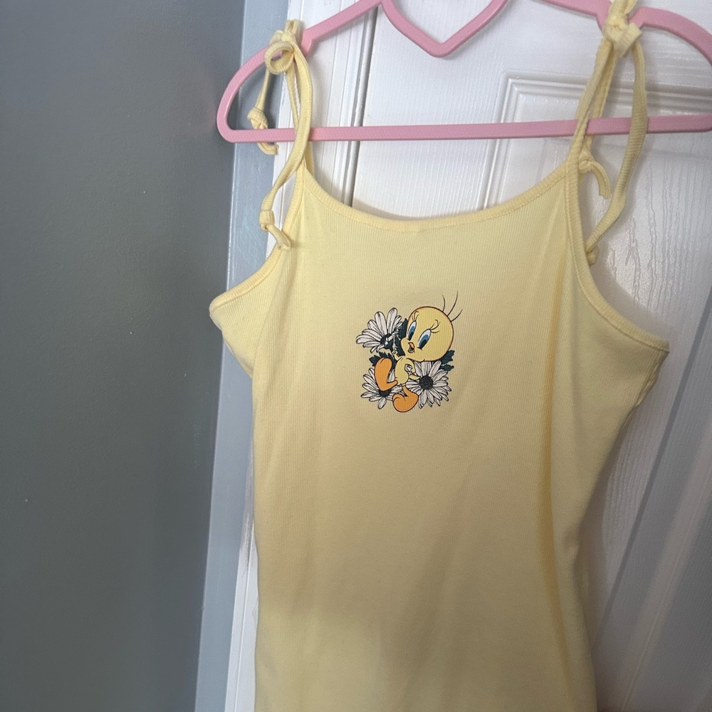This is a cute yellow dress.